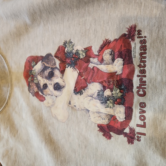 Vintage I Love Christmas with Dog Sweatshirt Size L - Picture 2 of 13